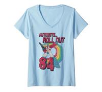 Women's Transformers Autobots Roll Out 84 Retro V-Neck T-Shirt, Baby Blue, X-Large
