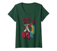 Women's Transformers Autobots Roll Out 84 Retro V-Neck T-Shirt, Dark Green, XX-Large