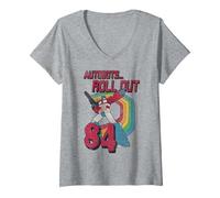 Women's Transformers Autobots Roll Out 84 Retro V-Neck T-Shirt, Heather Grey, X-Large