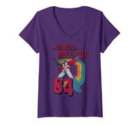 Women's Transformers Autobots Roll Out 84 Retro V-Neck T-Shirt, Purple, XX-Large