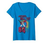 Women's Transformers Autobots Roll Out 84 Retro V-Neck T-Shirt, Sapphire Blue, XX-Large