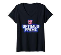 Women's Transformers Optimus Prime Camo Badge V-Neck T-Shirt