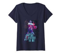 Women's Transformers Optimus Prime The Future is Me Retro V-Neck T-Shirt