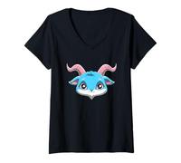 Women's Transgender Devil Pastel Goth Horned Pride V-Neck T-Shirt