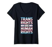 Womens Transgender Rights are Human Rights - LGBT Trans Pride V-Neck T-Shirt