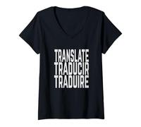 Womens Translate Traducir Traduire Translator Translation V-Neck T-Shirt
