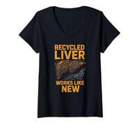 Womens Transplant Recovery Recycled Liver Mens Hospital Patient V-Neck T-Shirt