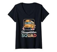 Women's Transportation Group School Bus Driver Back to School V-Neck T-Shirt