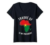 Womens Traore of Africa is my president Burkina Faso Ibrahim Traoré V-Neck T-Shirt