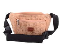 Womens Travel/Holiday Cork Waist Bag/Bumbag with Floral Design - Distressed Cork