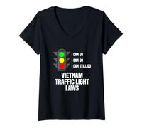 Women's Travel Holiday Southeast Asia Vietnamese Traffic Light Rules Vietnam V-Neck T-Shirt