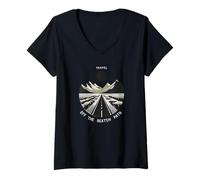 Womens Travel Off the Beaten Path Roadtrip Alternative Tourist V-Neck T-Shirt