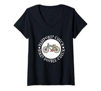 Womens Traveler Bike Bicycle Travel Cycling Cyclist Bikepacking V-Neck T-Shirt