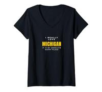 Women's Traveler I Really Love Michigan V-Neck T-Shirt