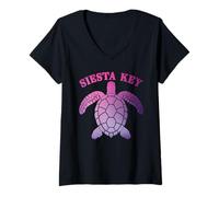 Women's Traveling Palm Tree Beach Florida Vacay Siesta Key V-Neck T-Shirt