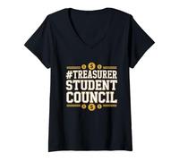 Womens Treasurer Student Council School Election Day Athletic Style V-Neck T-Shirt