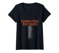 Women's Tree Climber Rewilding Adult Primal Movement V-Neck T-Shirt