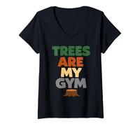 Women's Tree Climber Rewilding Adult Primal Movement V-Neck T-Shirt