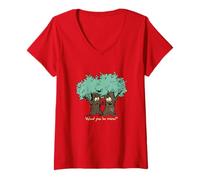 Women's Tree Pun Wood You be Mine V-Neck T-Shirt