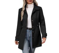 Women's Trench Coat Mid-Length Long Wool Coats Ladies Lapel Collar Single Coat Fit Casual Work Office Warm Winter Jackets Women's Fall and Winter Coats Womens Long Waterproof Breathable Jackets