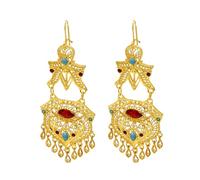 Women's Trend Gold Plated Indian Jhumka Earrings Geometric Dangle Banquet Fashion Jewelry Accessories Stylish Outfits Fashion Jewelry For Women