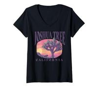 Women's Trendy Apparel Joshua Tree California Desert Sunset Scenery V-Neck T-Shirt