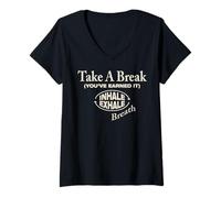 Women's Trendy Apparel Take a Break You've Earned It Inhale Exhale V-Neck T-Shirt