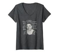Women's Trendy Black History Maya Angelou Quote V-Neck T-Shirt, Dark Heather Grey, X-Large