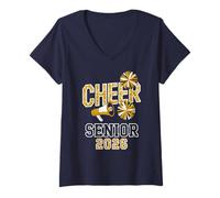 Womens Trendy Cheer Senior 2026 Tumble Squad High School V-Neck T-Shirt