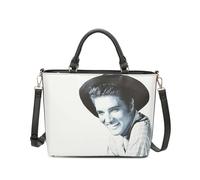 Womens Trendy Collection Elvis Presley Lightweight Tote Fashion PU Leather Hobo Handbag Shoulder with Crossbody Strap - E12-BK