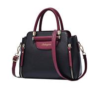 Women's Trendy Korean Casual One Shoulder Large Capacity Handbag Clear Handbag (Black, One Size)