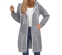 Women's Trendy Letter Print Zip Hoodie - Autumn Winter Fleece Pullover, Oversized Comfort Fit, Stylish Casual Streetwear Women's Zipped Hoodie Grey