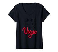 Women's Trendy More Issues Than Vogue V-Neck T-Shirt, Black, XX-Large