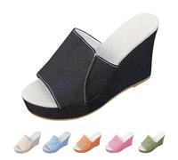 Womens Trendy Open Toe Platform Sandals - Comfortable and Versatile - Various Colours Available Ladies Shoes Summer Shoes With Heel, black, 10 UK