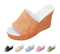 Womens Trendy Open Toe Platform Sandals - Comfortable and Versatile - Various Colours Available Ladies Shoes Summer Shoes With Heel, orange, 10 UK