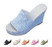 Womens Trendy Open Toe Platform Sandals - Comfortable and Versatile - Various Colours Available Ladies Shoes Summer Shoes With Heel, lightblue, 9 UK