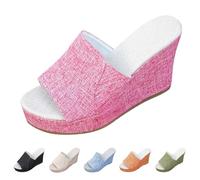 Womens Trendy Open Toe Platform Sandals - Comfortable and Versatile - Various Colours Available Ladies Shoes Summer Shoes With Heel, pink, 10 UK