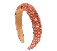 Women's Trendy Padded Sponge High Cranial Top Headband With Full Diamond Embellishments For Luxury Banquet And Ball Hairstyles