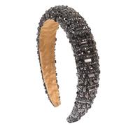 Women's Trendy Padded Sponge High Cranial Top Headband With Full Diamond Embellishments For Luxury Banquet And Ball Hairstyles