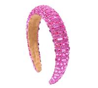 Women's Trendy Padded Sponge High Cranial Top Headband With Full Diamond Embellishments For Luxury Banquet And Ball Hairstyles