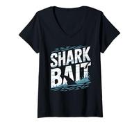 Womens Trendy Shark Bait T Shirt Design for Ocean Lovers V-Neck T-Shirt