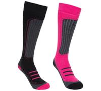 Womens Trespass Janus 2 Pack Ski Socks Pink / Black