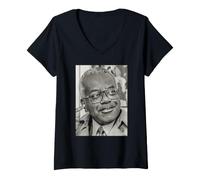 Women's Trevor McDonald Newsreader Journalist By Dick Barnatt V-Neck T-Shirt