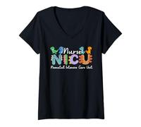 Women's Trex NICU Dinosaur Nursing Neonatal Intensive Care Nicu V-Neck T-Shirt