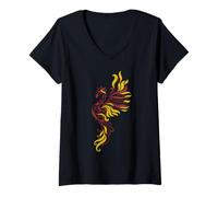 Womens Tribal Phoenix V-Neck T-Shirt