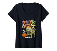 Women's Trick Or Treat Halloween Costume Cockapoo As Horror Zombie V-Neck T-Shirt