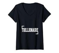 Women's Trillionaire Official Trillion Dollar Net Worth Wealthy Rich V-Neck T-Shirt