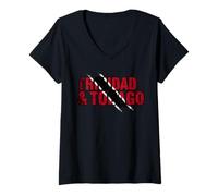 Womens Trinidad and Tobago Flag Trini Flag Roots Trinidadian Flag V-Neck T-Shirt