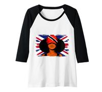 Womens Trinidad Britain Flags Women Roots British Trini Heritage Raglan Baseball Tee