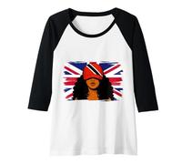 Womens Trinidad Britain Flags Women Roots British Trini Heritage Raglan Baseball Tee